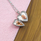 14K White Gold Small Heart Locket