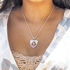 Silver and CZ Premium Heart Photo Pendant
