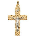 14K Two-Tone Gold Crucifix Pendant