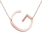 Personalized Large First Initial Pendant with Name