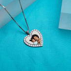Silver and CZ Premium Heart Photo Pendant