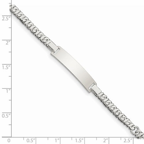 Custom Engraved Sterling Silver Children's Curb Link ID Bracelet