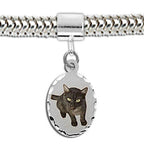 Sterling Silver Petite Oval Bead Bracelet Photo Charm