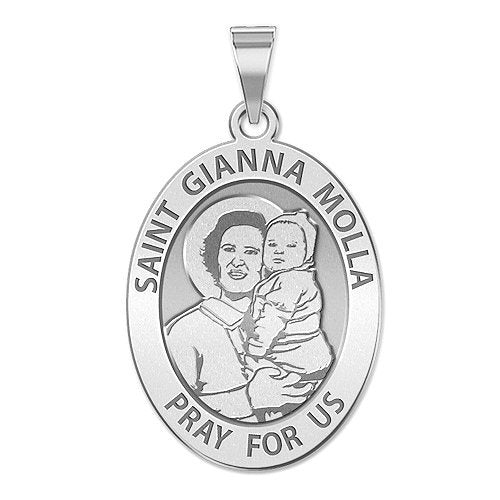 Saint Gianna Beretta Molla Oval Religious Medal