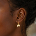 Pair of Initial Script Huggie Earrings