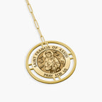 Round Saint Francis of Assisi Medal with Open Border Necklace