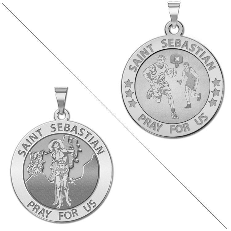 Basketball - Saint Sebastian Doubledside Sports Religious Medal