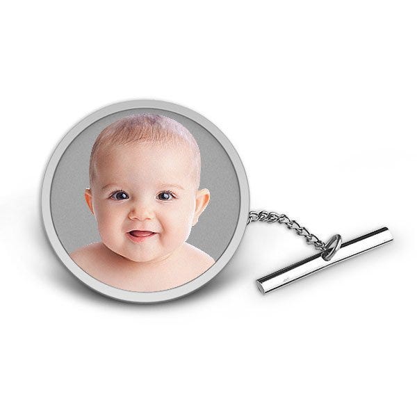 Photo Engraved Round Tie Tac