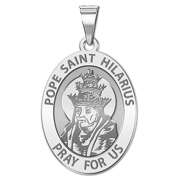 Pope Saint Hilarius Oval Religious Medal