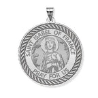 Saint Isabel Of France Round Rope Border Religious Medal