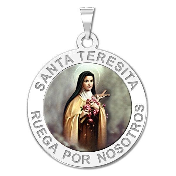 Santa Teresita Religious Color Round Medal