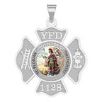 Customized Saint Florian Traditional Fire Badge Religious Color Medal