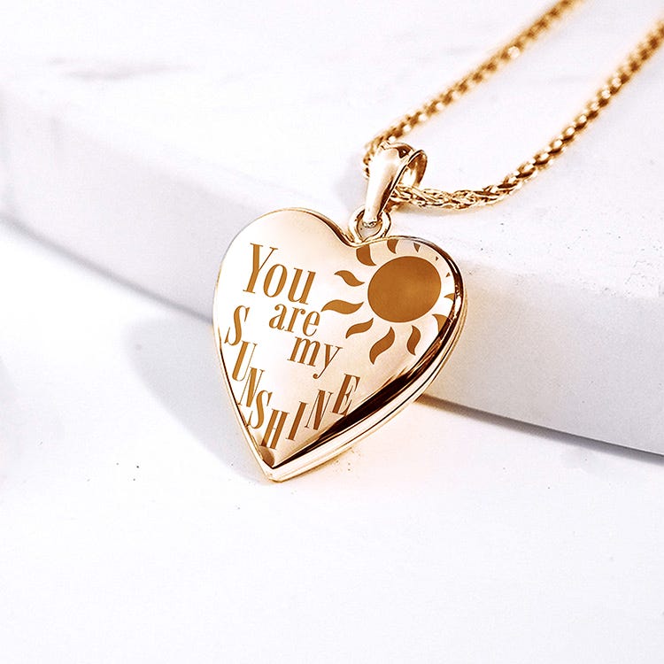 You Are My Sunshine Heart Photo Locket