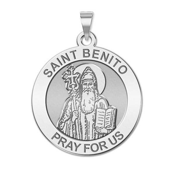 Saint Benito Round Religious Medal