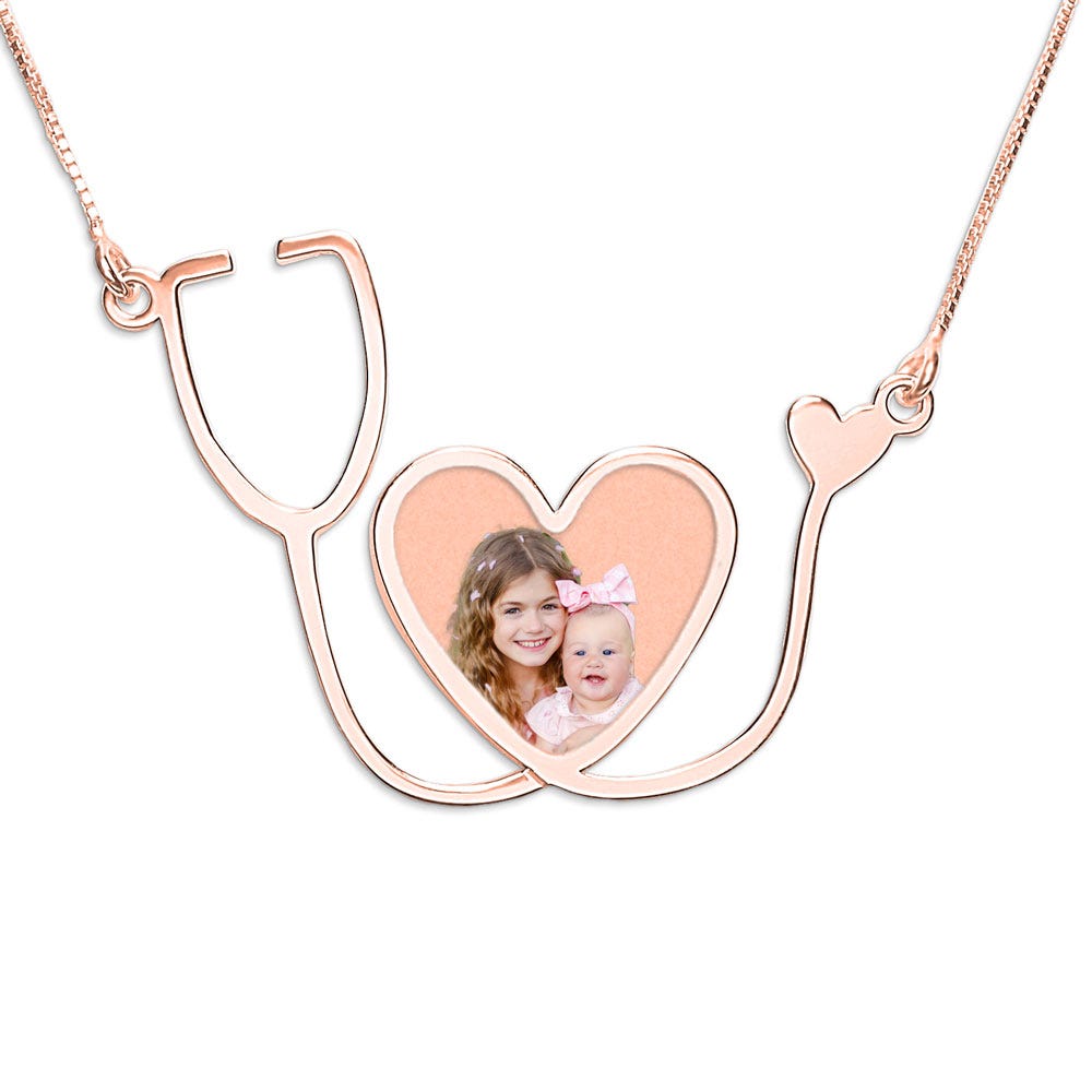 Stethoscope Heart Photo Pendant for Healthcare Professionals