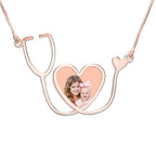 Stethoscope Heart Photo Pendant for Healthcare Professionals