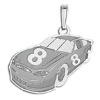 Custom Racecar Charm or Pendant with Number