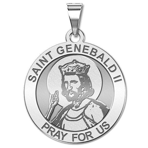 Saint Genebald Ii Round Religious Medal