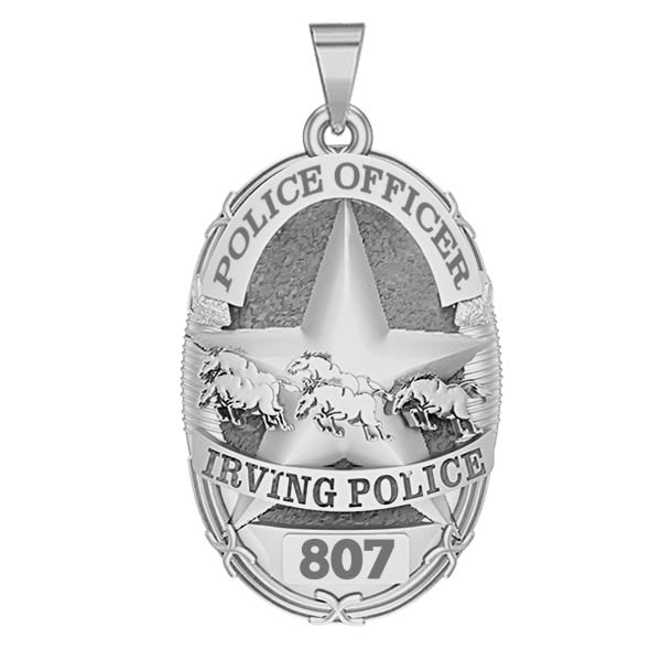 Personalized Irving,Texas Police Badge with Your Name, Rank, and Number
