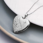 Floral Heart with Star Design Locket