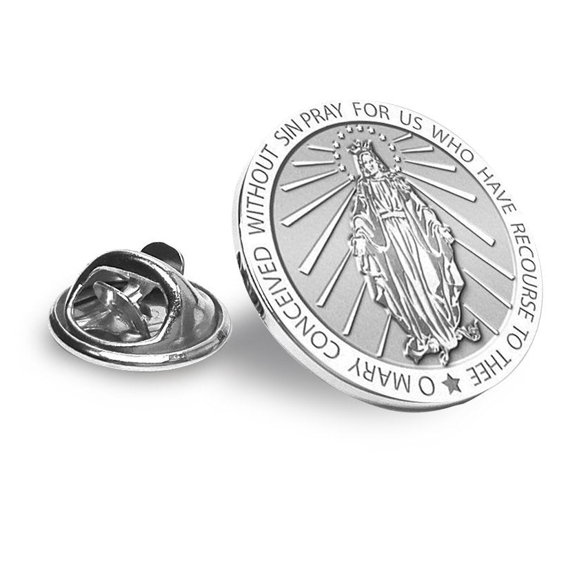 Miraculous Medal Religious Brooch/ Lapel Pin  "EXCLUSIVE"