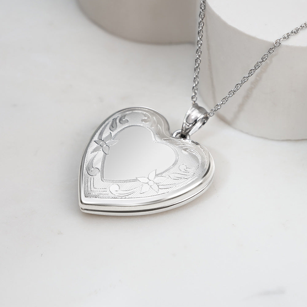 Floral Heart Mirror Locket