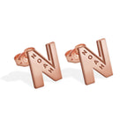 Initial Name Earrings With Block Name
