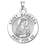 Saint Barbara Round Religious Medal