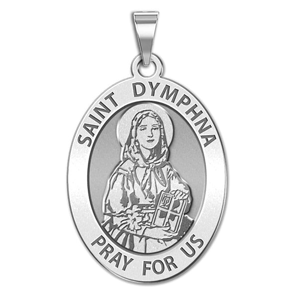 Saint Dymphna Oval Religious Medal