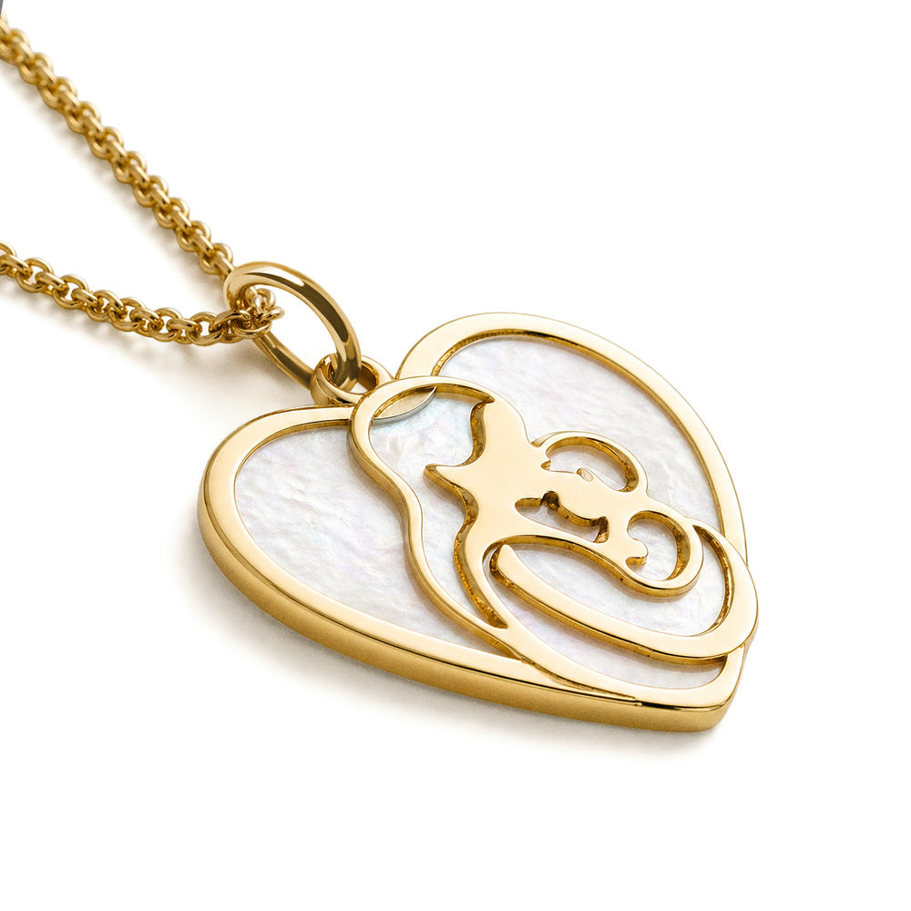 Mom & Baby Mother Of Pearl Pendant