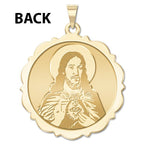 Scapular Scalloped Round Religious Medal "EXCLUSIVE"