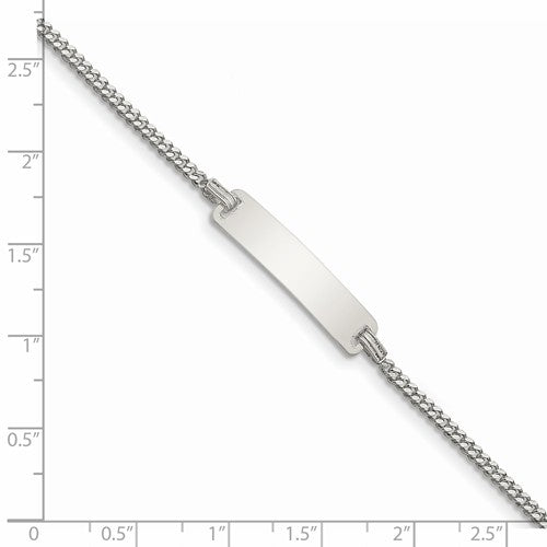 Custom Engraved Sterling Silver Children's Curb Link ID Bracelet