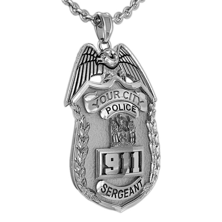 Personalized Sergeant Badge with Your Number & Department