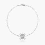 Round Saint Monica with Open Border Paperclip Bracelet