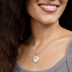 Personalized Birth Flower Heptagon Necklace