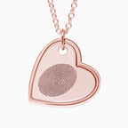 3D Sideways Heart with Fingerprint — rose