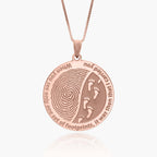 Custom Fingerprint Round Charm or Pendant with Footprints in the Sand quote
