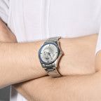 Men's Hologram Photo Stainless Watch Blue Dial