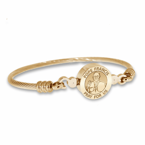 Stainless Steel Pope Francis Bangle Bracelet