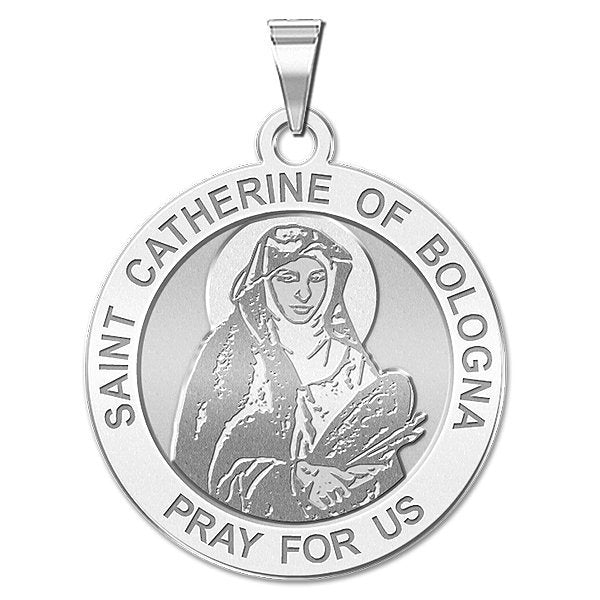 Saint Catherine of Bologna Round Religious Medal