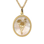 Personalized Birth Flower Oval Necklace
