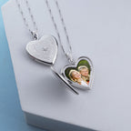 Floral Design Heart Locket With Cubic Zirconia