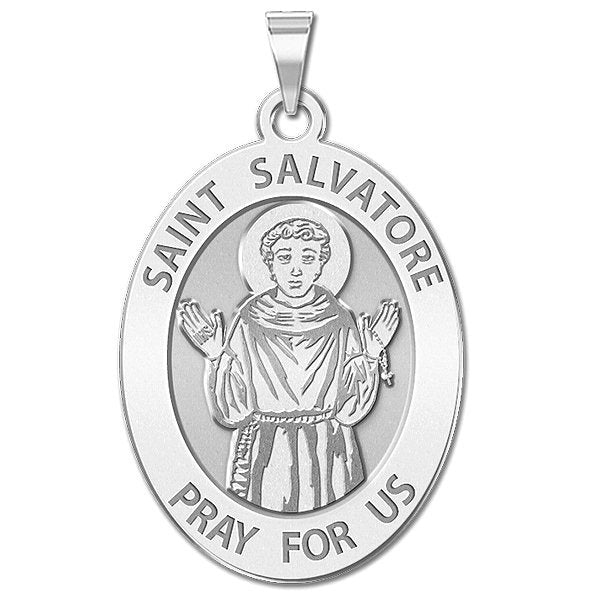 Saint Salvatore Religious Medal Oval