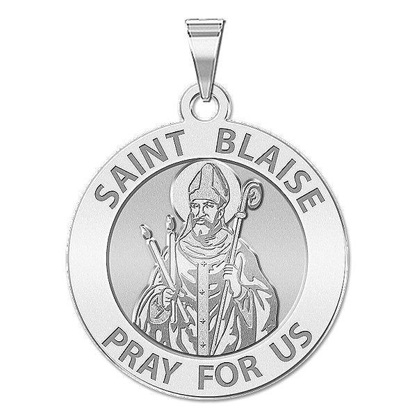 Saint Blaise Round Religious Medal