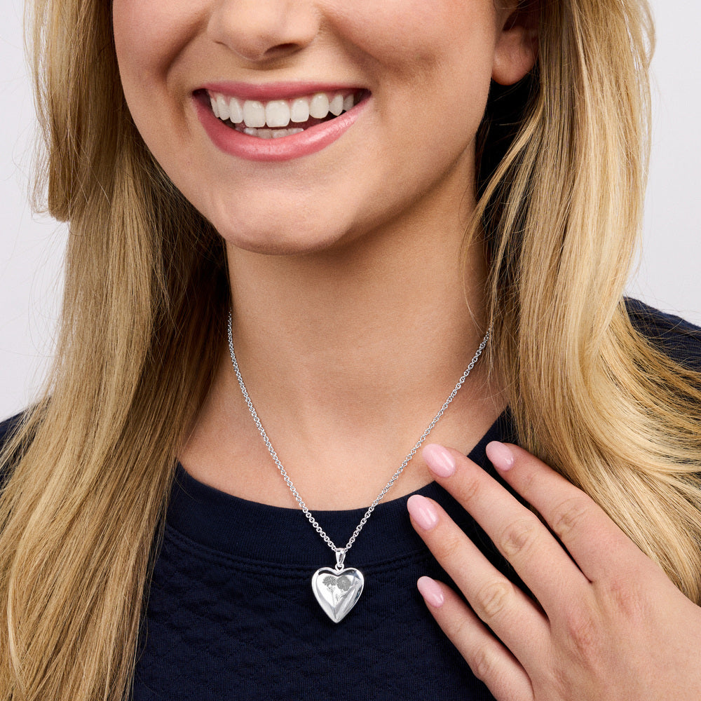 Personalized Birth Flower Heart Locket