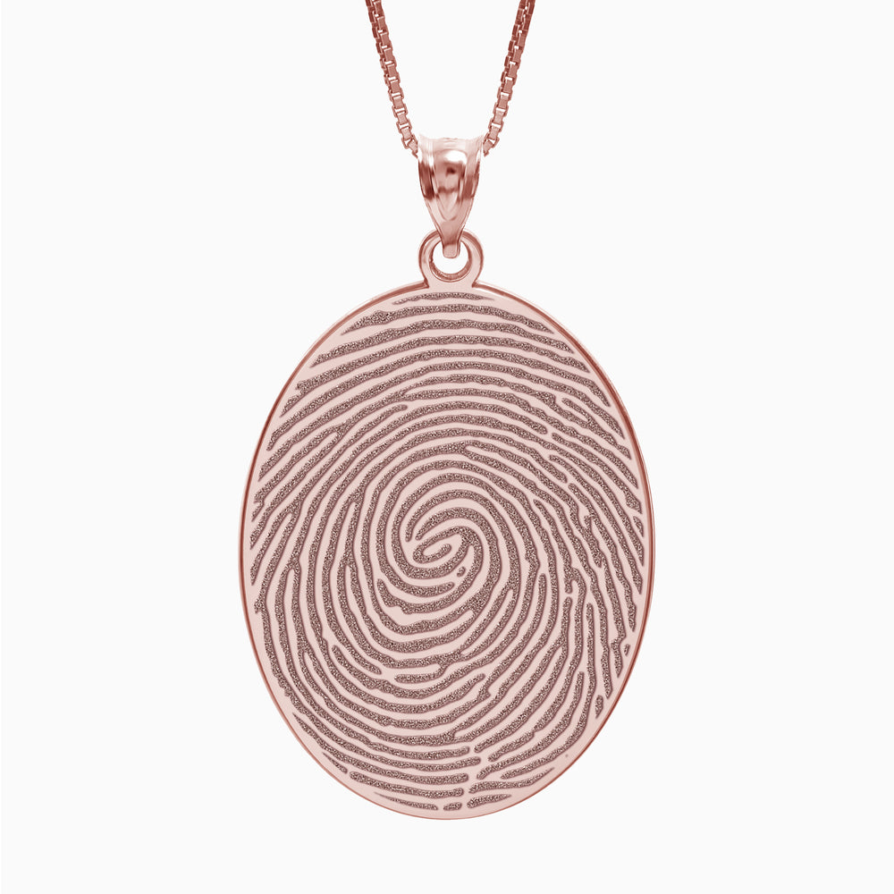 Custom Fingerprint Oval Charm or Pendant