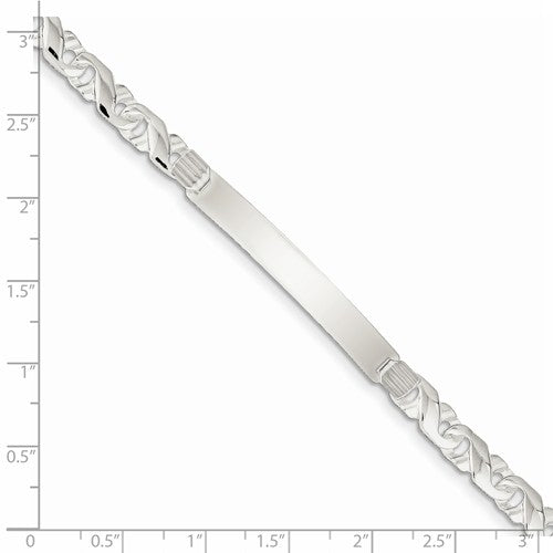 Custom Engraved Sterling Silver Women's Twisted Anchor ID Bracelet