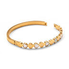 Heart Shaped Initial Gold Tone Bracelet