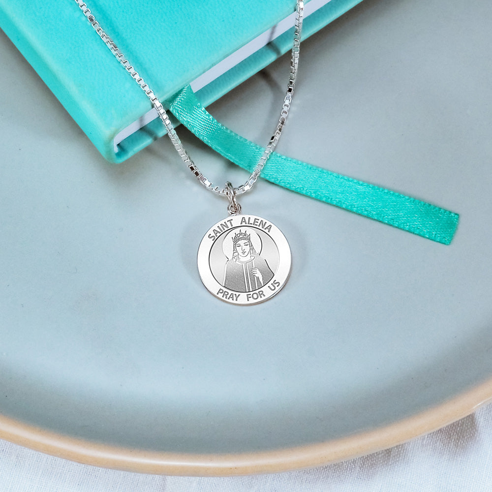 Saint Alena Round Religious Medal "EXCLUSIVE"