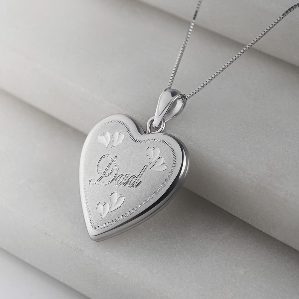Dad Locket With Heart Design